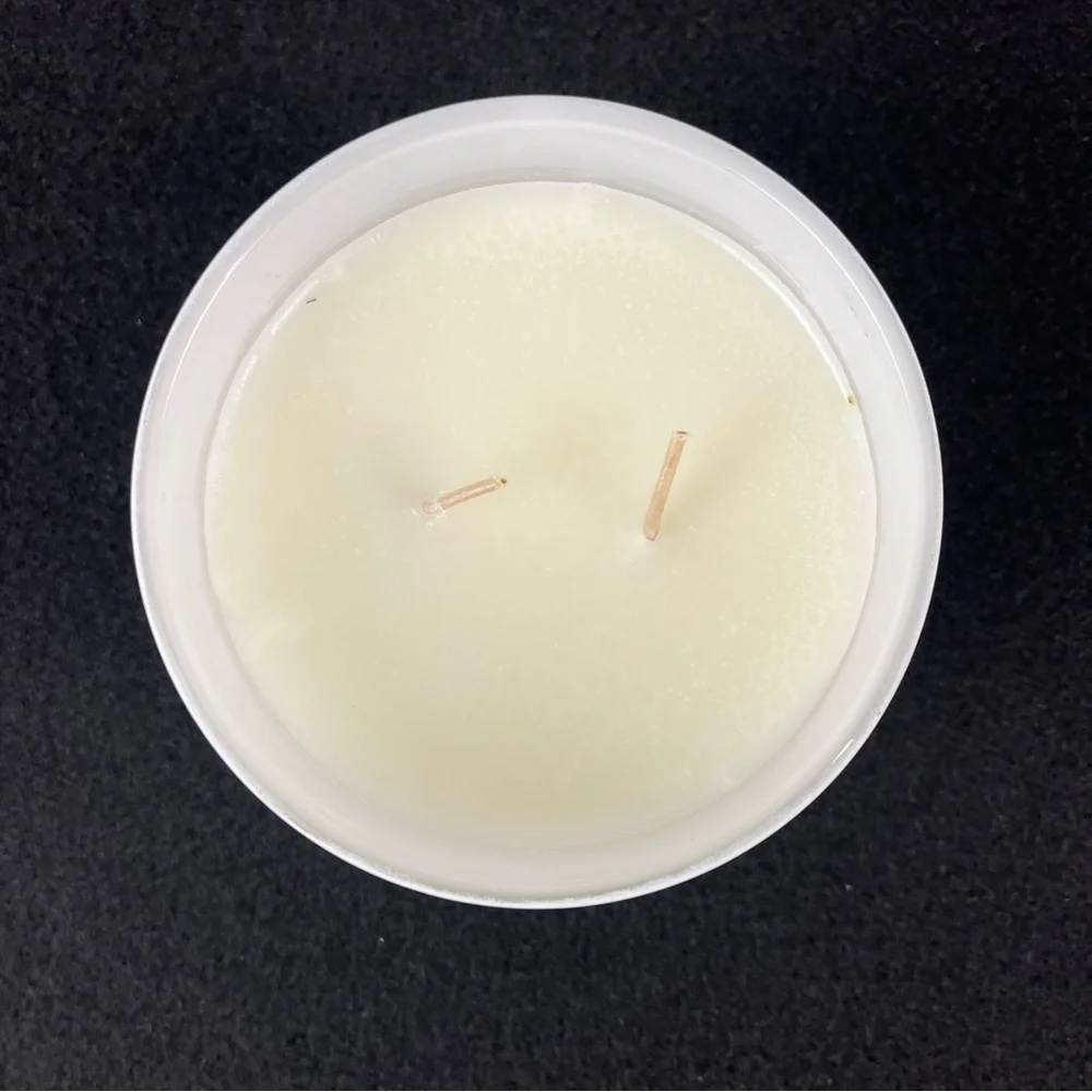 NWT Sand + Fog Ocean & Sea Salt Candle 2 Wick 12oz White Opaque Jar Wood Lid